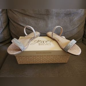 NEW Jewel Badgley Mischka Sandals - Size 6 in Rose Gold/Silver Color